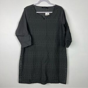 Melange NWT Tunic Top Gray Embroidered Pattern Size XL